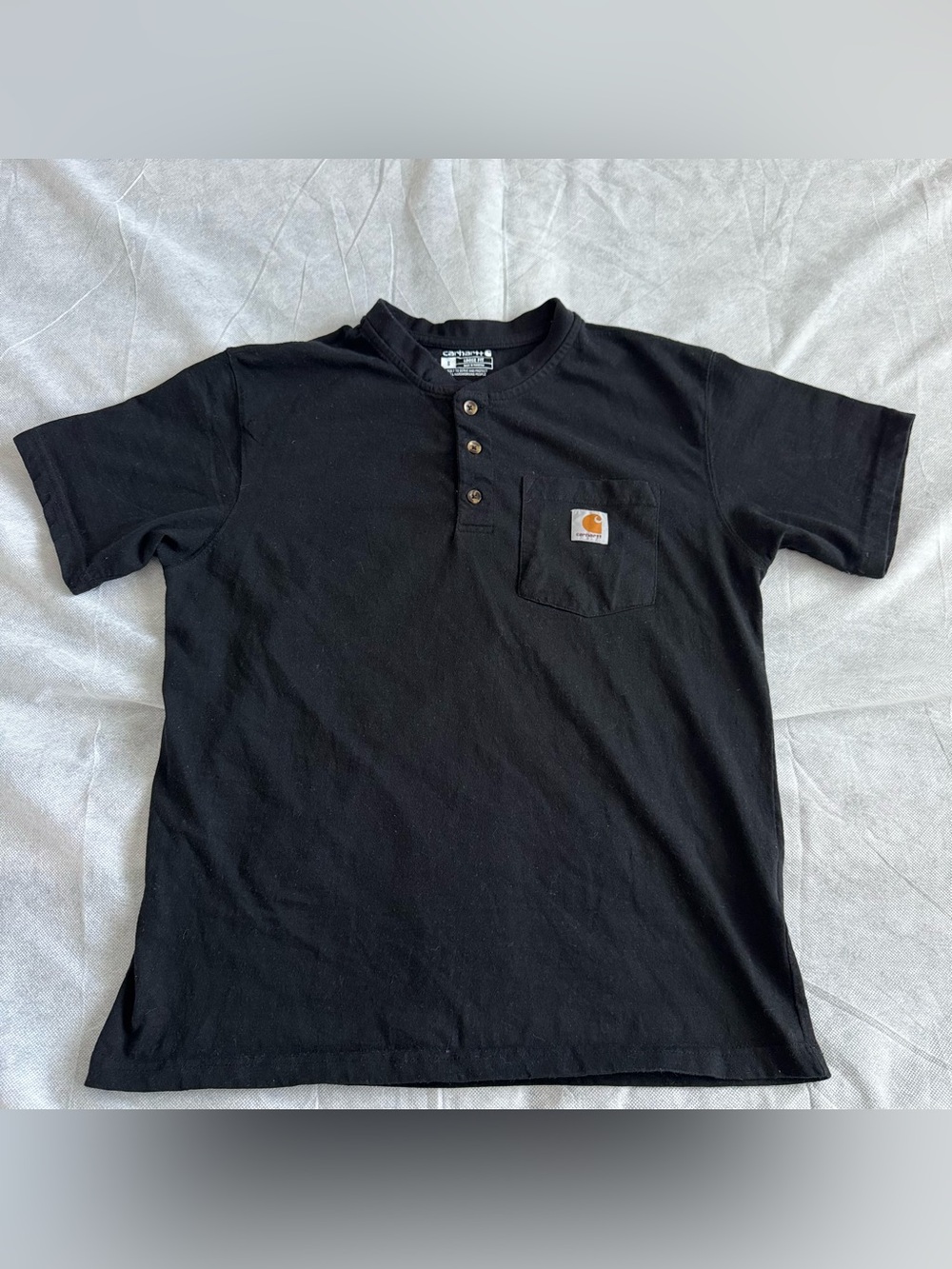 Carhartt T-Shirt Men's S Loose Fit Black Short Sleeve Pocket Tee 100% Cotton